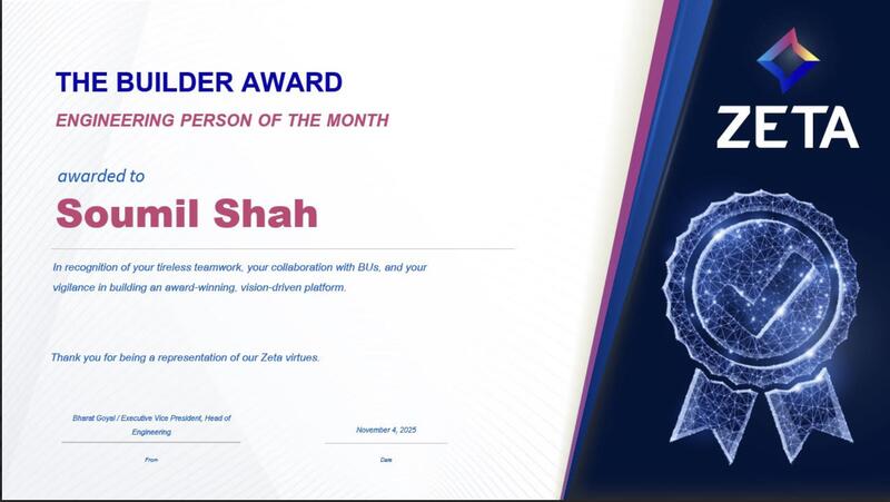 The Builder Award — Engineering Person of the Month